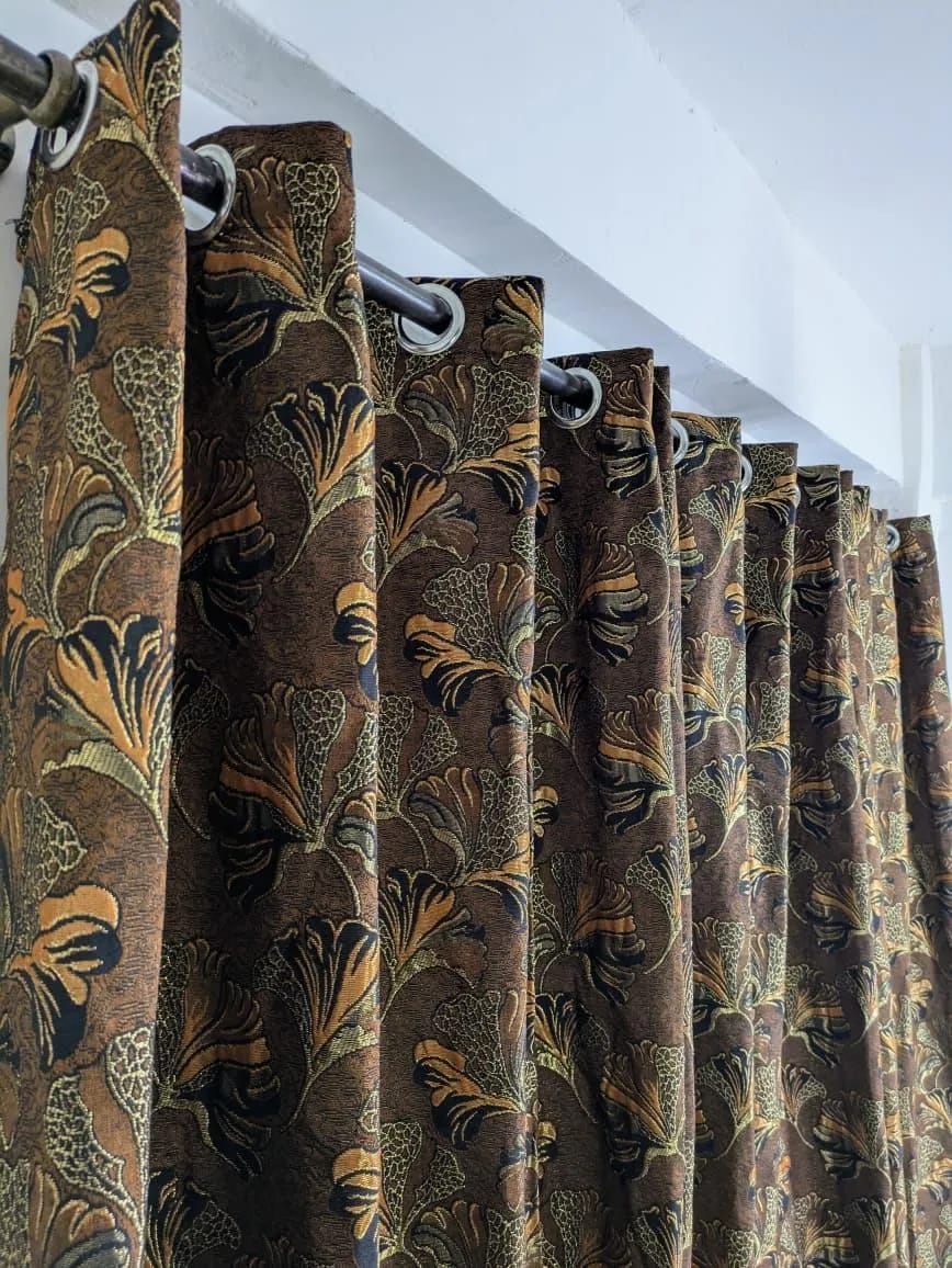 Golden Jacquard Printed Indoor Curtains - Arshad Collection | Arshad Collection