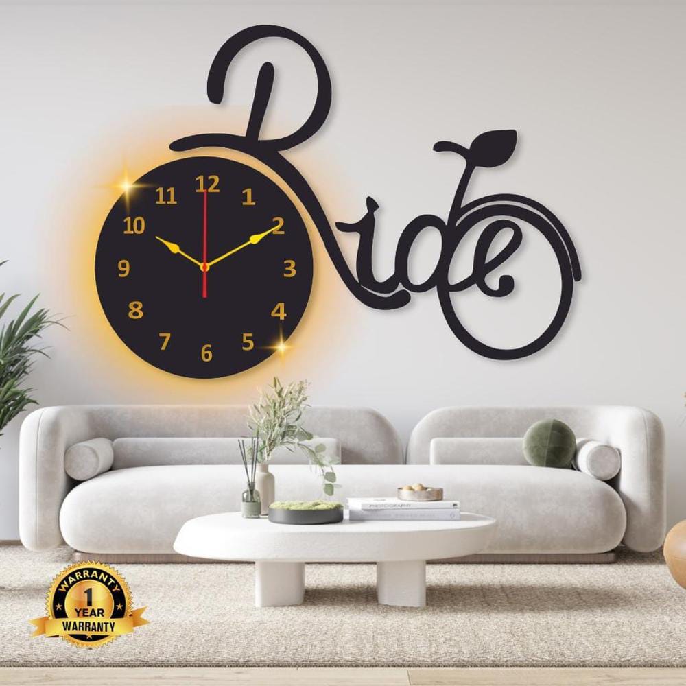 Modern Laser Cut Wall Clock With Light - Arshad Collection | Arshad Collection